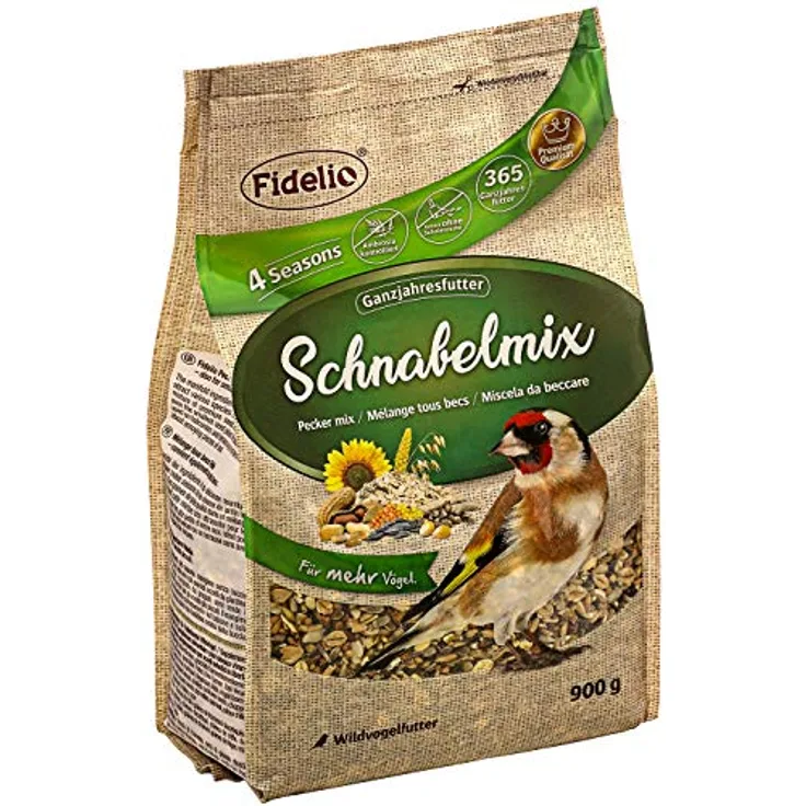 Fidelio Wildvogelfutter Schnabelmix, schalenfrei, 900 g, ideal für Balkon und Terrasse, hochwertigste Rohstoffe