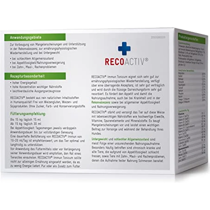 RECOACTIV Immun Tonicum für Hunde, 3 x 90 ml, Diät-Ergänzungsfuttermittel zur Immununterstützung und appetitanregend, natürliche Inhaltsstoffe ohne Getreide und Zucker – Bild 2