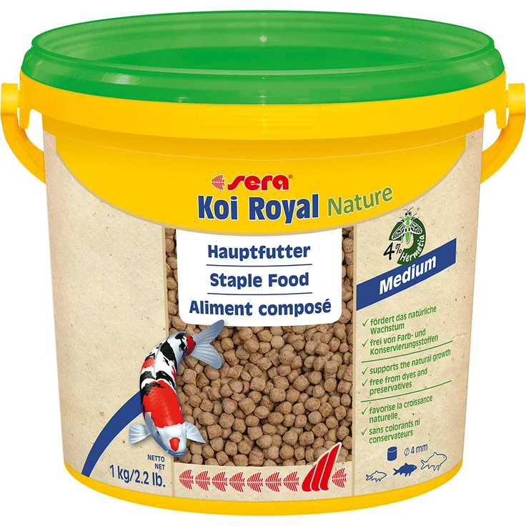 Sera Koi Royal medium Granulat, Fischfutter für Koi mit 4 mm Pelletgröße, 3800 ml, fördert Wachstum und Farbenpracht