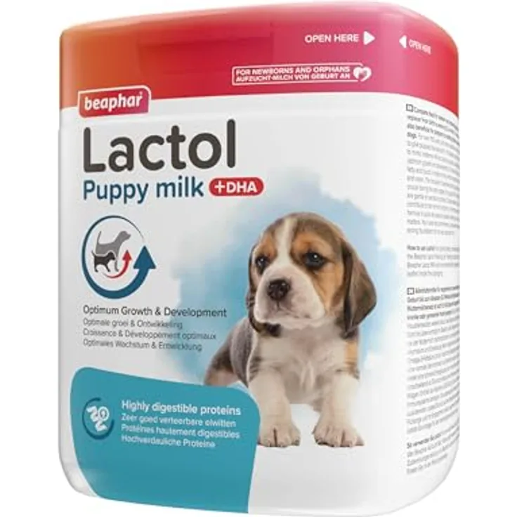 Beaphar Lactol Aufzucht-Milch 500 g, vollwertiger Muttermilch-Ersatz für Welpen, hochverdaulich und reich an Vitaminen und Mineralien