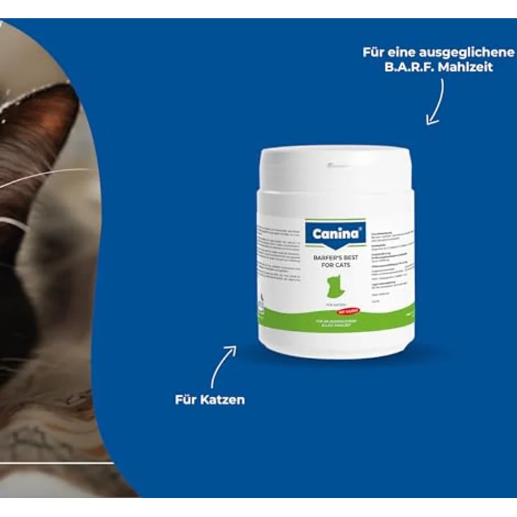 Canina Barfer's Best für Katzen, 500 g, B.A.R.F.-Nahrungsergänzung mit vitalen Nährstoffen und natürlichen Inhaltsstoffen – Bild 5