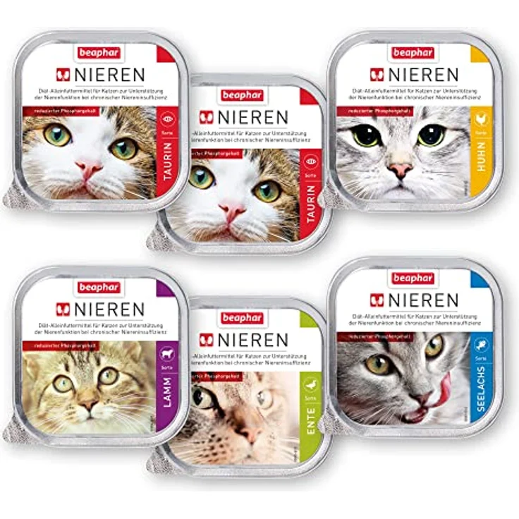 Beaphar Nierendiät Mix Pack, 600g, Katzen-Nassfutter mit 6 Geschmacksrichtungen zur Unterstützung der Nierenfunktion – Bild 2