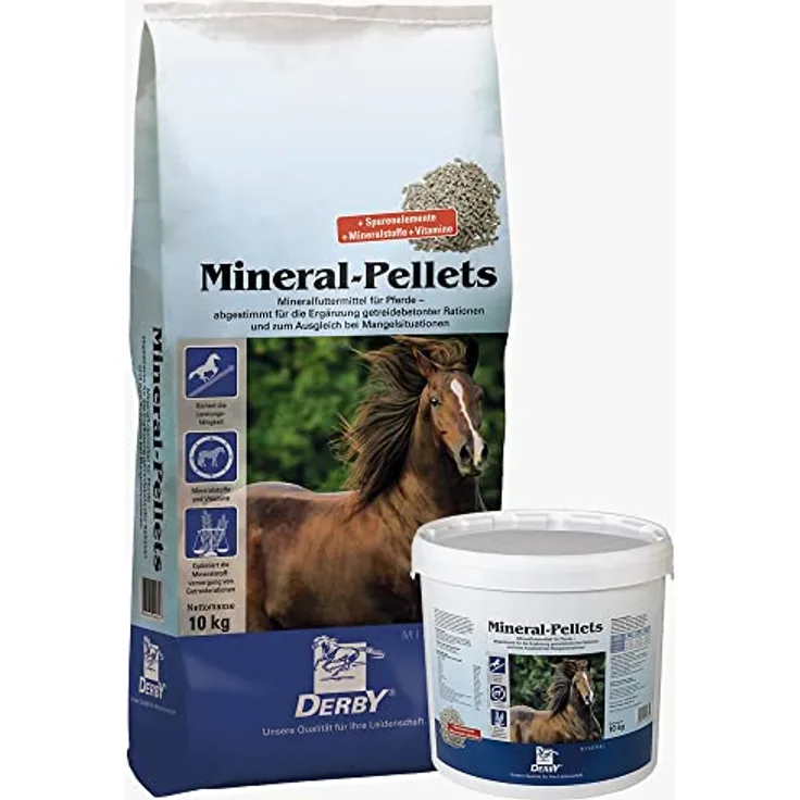 Derby Mineral-Pellets, 10 kg Sack zur optimalen Mineralstoffversorgung für alle Pferde und Ponys