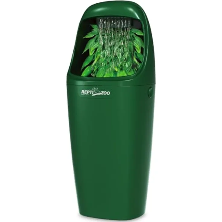 ReptiZoo Terrarium Reptilien Trinkbrunnen (Wasserfall) und Luftbefeuchter DF09A, 800ml mit doppeltem Filtersystem und einstellbarem Wasserdurchfluss