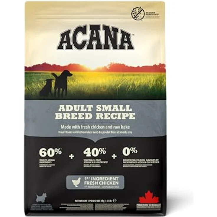 Acana Adult Small Breed, Hundefutter mit freilaufendem Huhn, wild gefangener Flunder und ganzen Nest-Eiern, getreidefrei, 6 kg – Bild 1