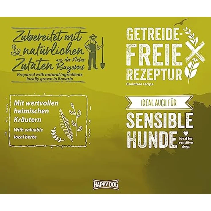 Happy Dog Premium NaturCroq Grainfree, 4 kg Trockenfutter für Hunde, getreidefrei, ohne Zuckerzusatz, mit heimischen Kräutern – Bild 3
