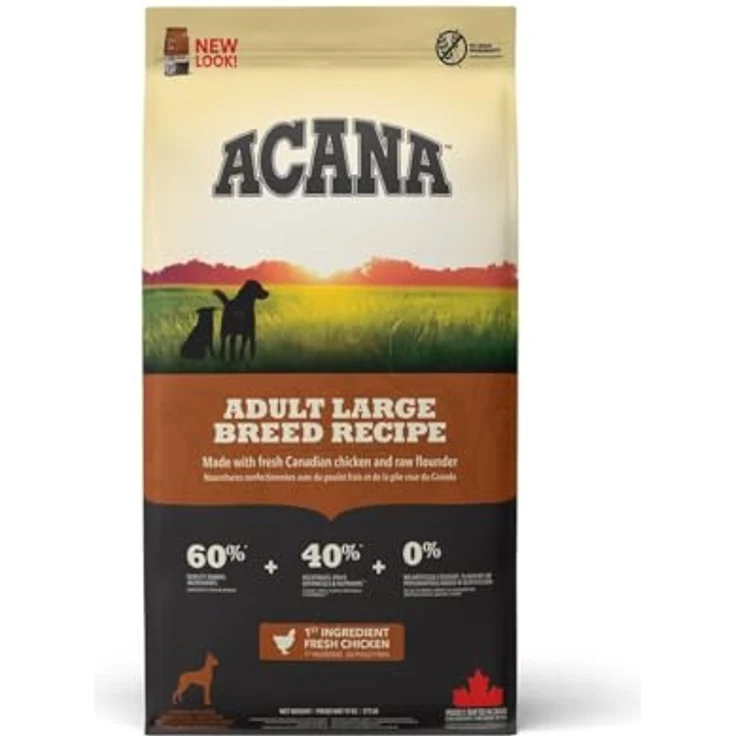Acana Adult Large Breed, Hunde-Trockenfutter, 17 kg, getreidefrei, biologisch angemessen, frische Zutaten – Bild 1