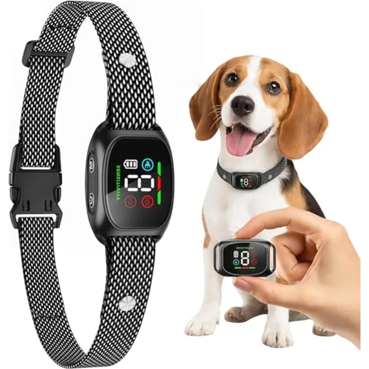 Cooiiye Antibellhalsband für Hunde, schmerzfreies Trainingshalsband mit IP67 wasserdichter Bauweise, verstellbar von 20-60 cm, orange (Schwarz)