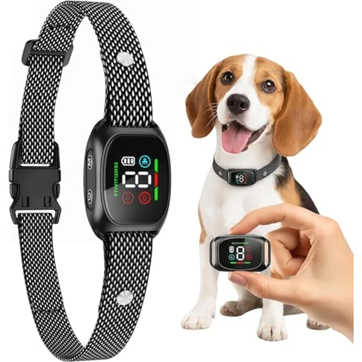 Cooiiye Antibellhalsband für Hunde, schmerzfreies Trainingshalsband mit IP67 wasserdichter Bauweise, verstellbar von 20-60 cm, orange (Schwarz) – Bild 1