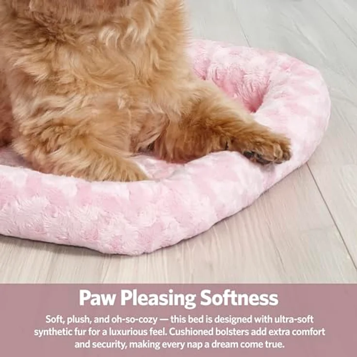 MidWest Homes for Pets QuietTime Fashion XXS-Hundebett, rosa, Kunstfell-Randpolster, maschinenwaschbar, 45,7 x 30,5 cm, ideal für kleine Hunde und Katzen – Bild 4
