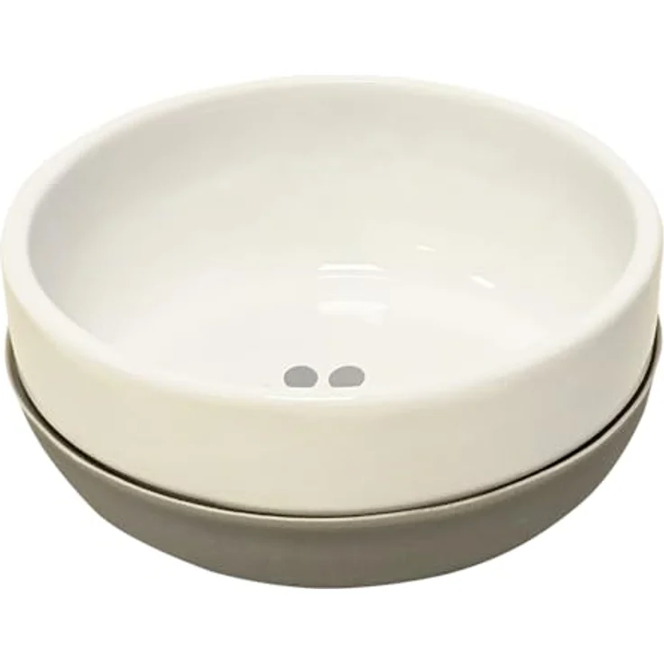 Nobby Hunde Keramik Napf SABIT rutschfest, modernes Pfoten-Design, weiß/grau, Ø 18 x 7 cm, 1.250 ml – Bild 1