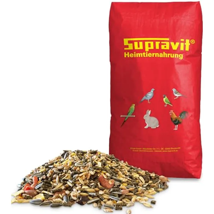 Supravit Nagerfutter Premium Mischung, 25kg für Hamster, Kaninchen, Meerschweinchen, ohne Zucker und künstliche Zusatzstoffe