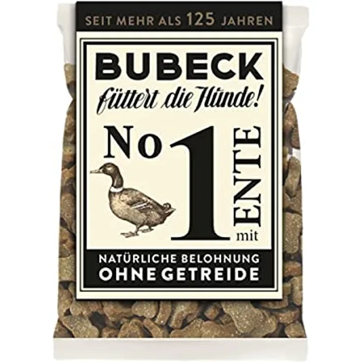 BUBECK Hundeleckerlies getreidefrei, Trainingsleckerli mit Ente, 2-3 cm in Knochenform, ohne Zucker und Zusatzstoffe
