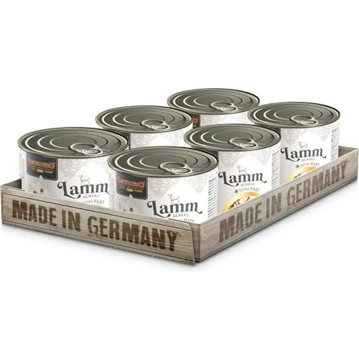 LEONARDO Katzenfutter Lamm und extra Filet, getreidefreies Nassfutter mit Lamm und Hühnerfilet, 6x200g, Alleinfuttermittel mit frischem Geflügel, ohne Zusatzstoffe – Bild 1