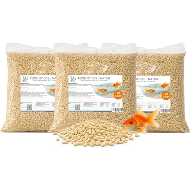 Blumixx Teichsticks 30L, Premium Teichfischfutter für Koi und Goldfische, schwimmend, leicht verdaulich, mit Vitaminen für klares Wasser – Bild 1