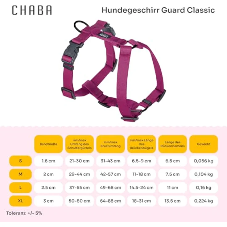 Chaba Guard Hundegeschirr, Anti-Zug & Würgen, verstellbar, ergonomisches Design, Größe M, burgunderfarbig – Bild 2