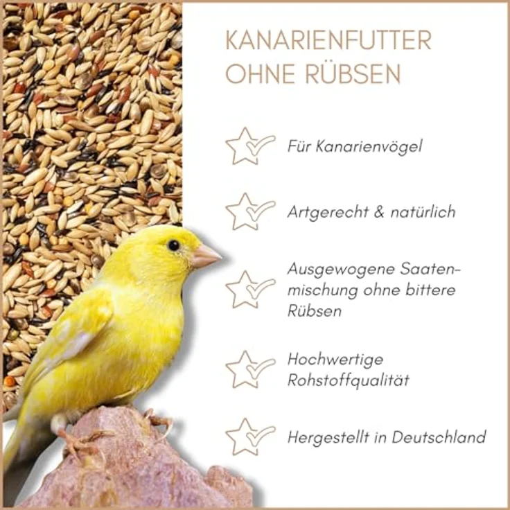 Supravit Kanarienfutter ohne Rübsen, 2,5kg - Ganzjahres-Vogelfutter für Kanarienvögel aller Arten, stärkt Immunsystem & Gefieder – Bild 2
