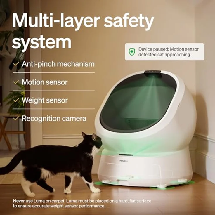 PETLIBRO Automatische Katzentoilette AI-Kamera mit Abfallanalyse, selbstreinigend, große offene Luma-Katzenerkennung, 11L Abfalleimer, App-Steuerung, Sicherheitssensoren – Bild 2