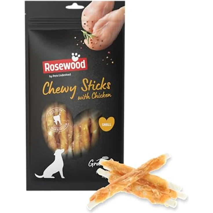 Rosewood Chewy Sticks Huhn Small, Kaustangen für Hunde mit getrocknetem Huhn und Rinderhaut, fördert die Zahngesundheit, ohne Getreide und Gluten, 6er Pack (6x100 g) – Bild 2