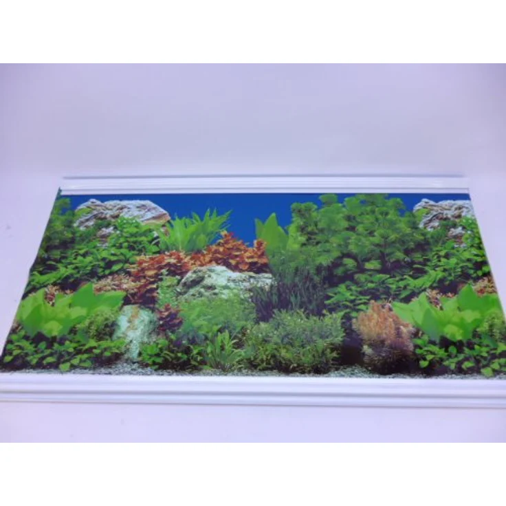Hobby 31135 Fotorückwandzuschnitt Pflanzen 8, Hochglanz Aquarien-Dekoration, marin blau