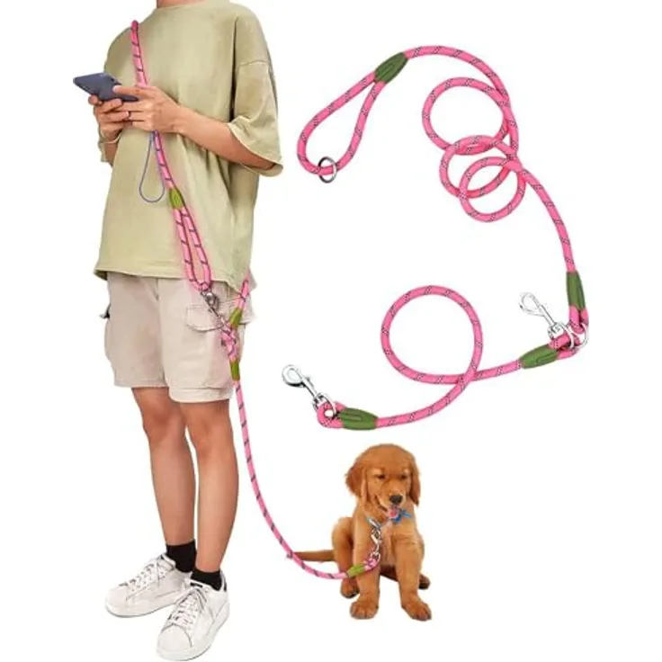 Eyeleaf Freihändige Hundeleine, reflektierend, 2,2 Meter lang, Anti-Zug, für große, mittelgroße und kleine Hunde, Orange