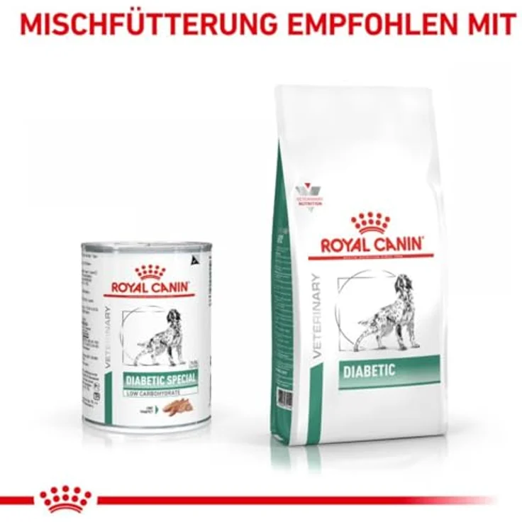 Royal Canin Veterinary Diabetic Mousse, 12 x 410 g, Nassfutter für ausgewachsene Hunde, zur Blutzuckerregulierung, hoher Proteingehalt, niedrigem Kohlenhydratanteil – Bild 3