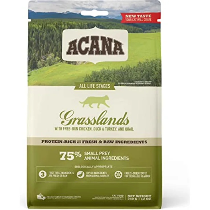 Acana Grasslands Katzenfutter, getreidefreies Trockenfutter mit hohem Fleischanteil, 1,8 kg