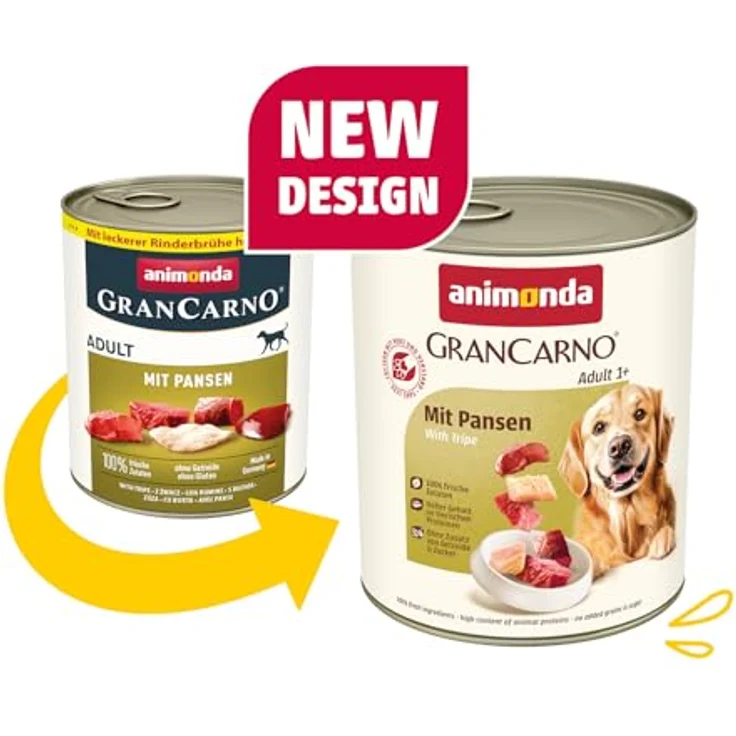 animonda GranCarno Hunde Nassfutter Kräftige Variation II, getreidefreies Hundefutter ohne Zucker, 6 x 800 g, mit frischen fleischigen Zutaten für ausgewachsene Hunde – Bild 3