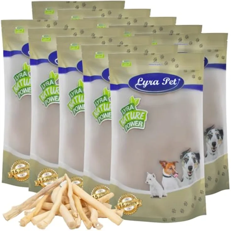 Lyra Pet® Ochsenschwanz weiß getrocknet, 10 kg Kausnack für Hunde, naturbelassen und proteinreich
