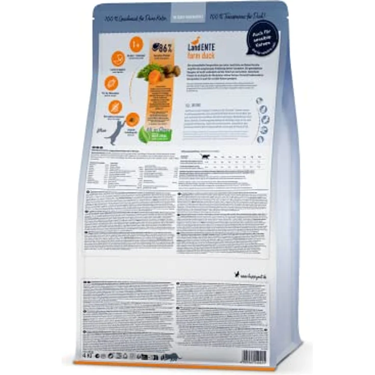 Happy Cat 70567 Culinary Adult Land Ente, getreidefreies Katzen-Trockenfutter für ausgewachsene Katzen, 4 kg, hochwertige Rohstoffe aus biologischer Landwirtschaft, ohne künstliche Zusatzstoffe – Bild 5