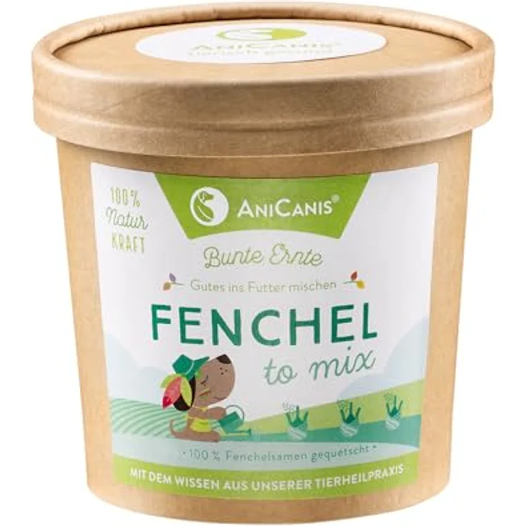 AniCanis Fenchelsamen für Hunde, getrocknete Fenchel Nahrungsergänzung, Magen-Darm Unterstützung, 100g – Bild 1