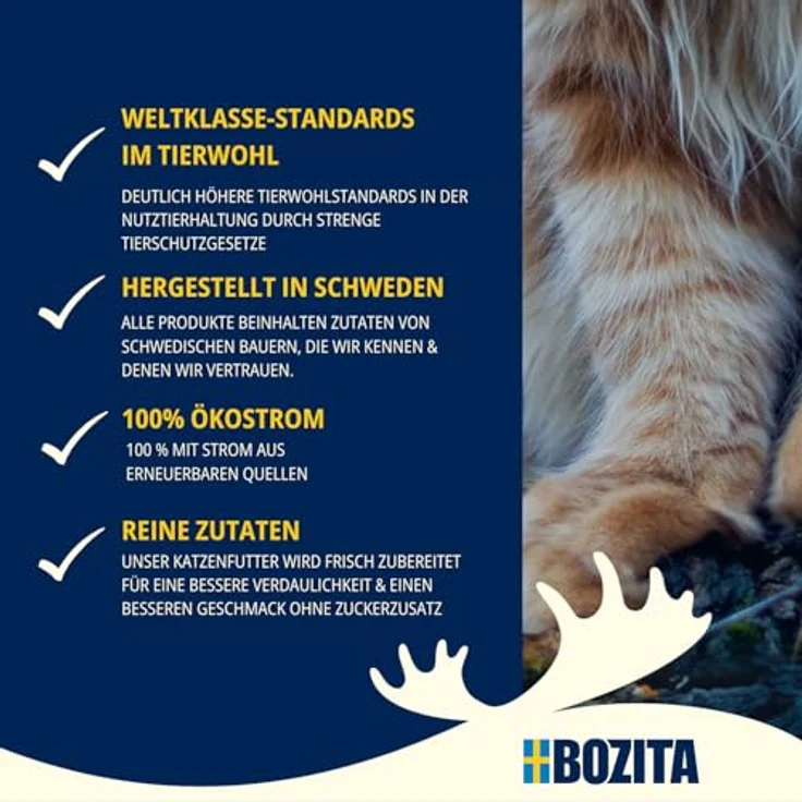 Bozita Nassfutter Häppchen in Gelee mit Fisch und Fleisch, 12x85g Portionsbeutel, getreide- und weizenfreies Katzenfutter für Adult-Katzen, 8,5% Protein & 4,5% Fettgehalt – Bild 6