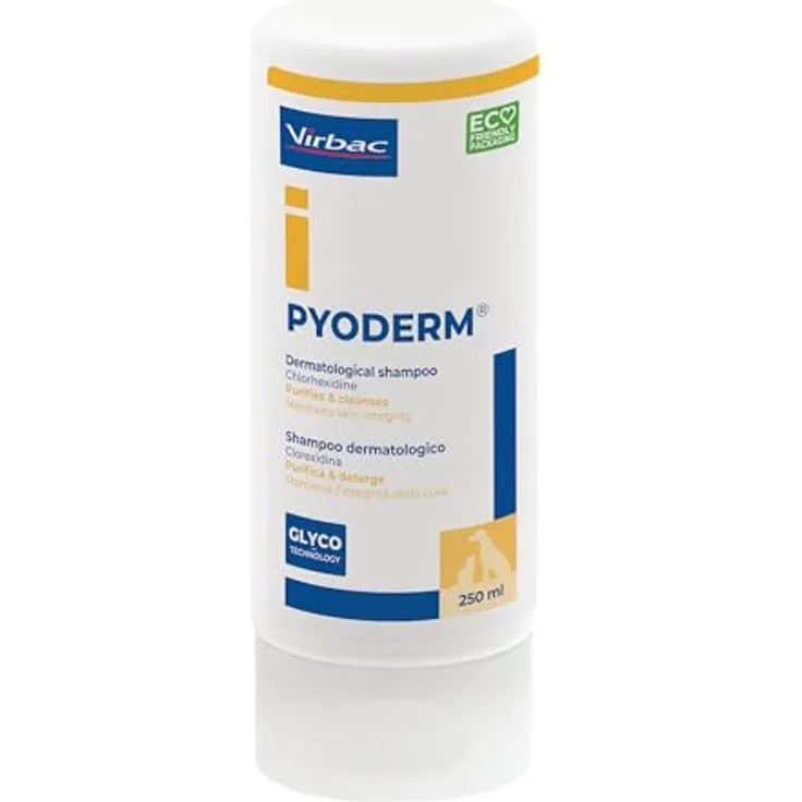 Virbac PYODERM Shampoo 250 ml, für Hunde und Katzen, weiß