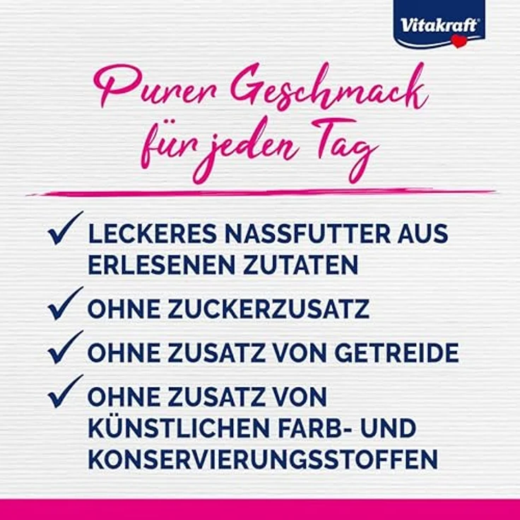 Vitakraft Poésie Classique, Nassfutter für Katzen in Sauce, mit Huhn, Truthahn, Rind und Lachs, ohne Zucker und Getreide, 12x85g Paket – Bild 2