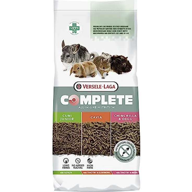 Versele-Laga Cavia Complete, Alleinfutter für Meerschweinchen, 2 x 8 kg, mit 20% Rohfaser und Vitamin C – Bild 1
