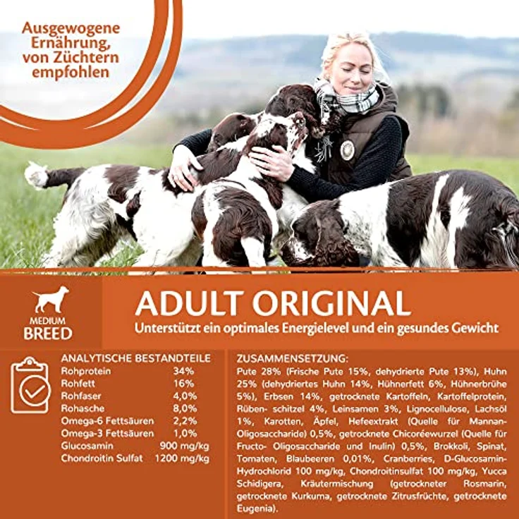 Wellness CORE Original, Trockenfutter für Hunde, Pute & Huhn, 10 kg, getreidefrei, ohne Zuckerzusatz, hoher Fleischanteil, fördert gesunde Verdauung und Energie – Bild 3