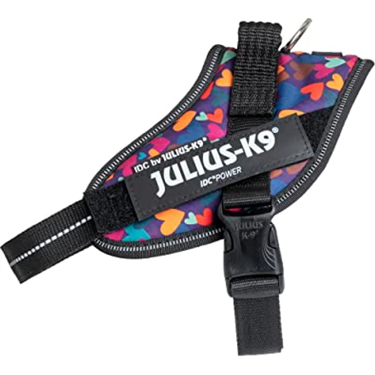 JULIUS K-9 IDC Powergeschirr, Größe S/Mini, Mixed Heart, reflektierende Elemente, stabile Konstruktion, austauschbare Klett-Patches – Bild 3