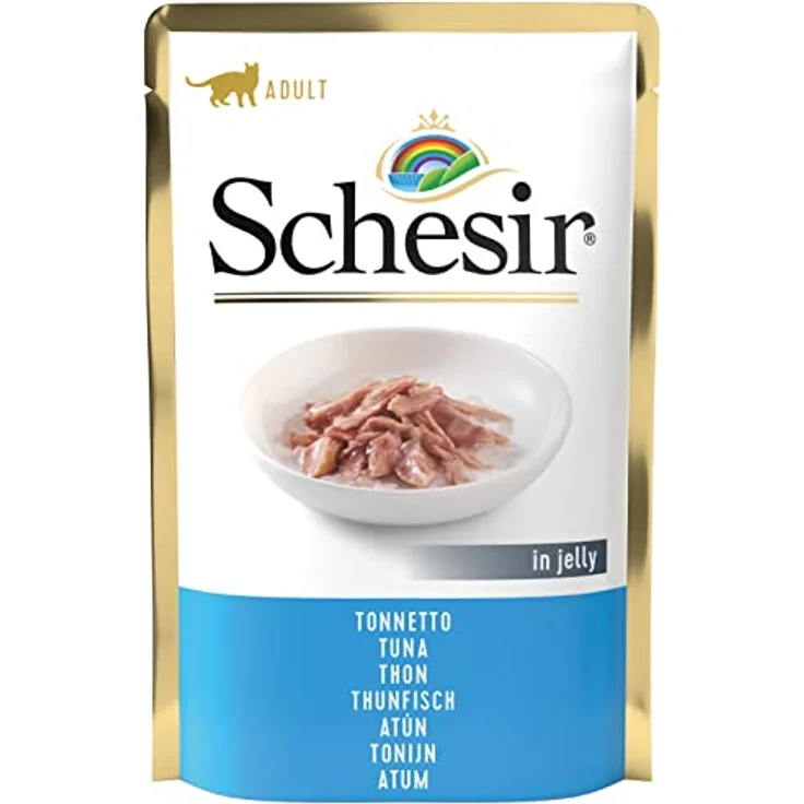 Schesir Katzenfutter Gras DELIC, Thunfisch in Gelee, 85g, 100% natürliche Zutaten, getreide- und glutenfrei, ohne Konservierungsstoffe – Bild 1