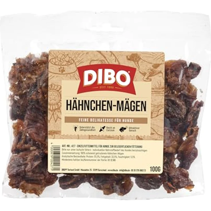 DIBO Hähnchenmägen, 100g Naturkau-Snack für Hunde, ohne chemische Zusätze, deutscher Qualitätshersteller – Bild 2