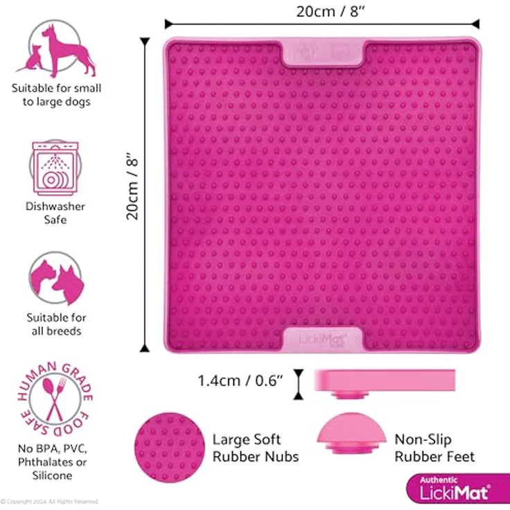 LickiMat Antischlingnapf Soother PRO Tuff, pink, für langsame Fütterung und gesunde Leckereien, spülmaschinen- und mikrowellengeeignet – Bild 2