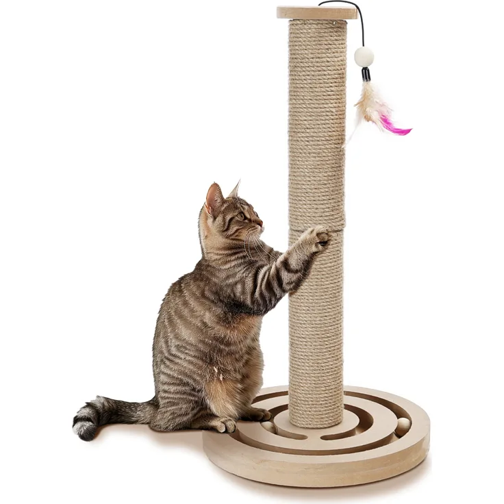 Nobleza 3 in 1 Interaktives Katzenspielzeug, Kratzsäule mit Sisalseil und modernem Design für Katzen, Indoor Nutzung
