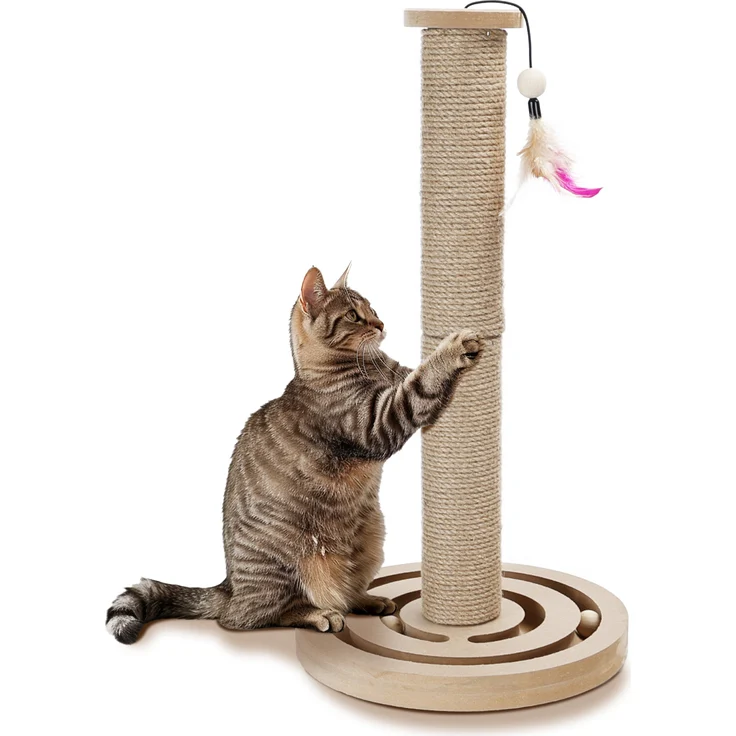 Nobleza 3 in 1 Interaktives Katzenspielzeug, Kratzsäule mit Sisalseil und modernem Design für Katzen, Indoor Nutzung