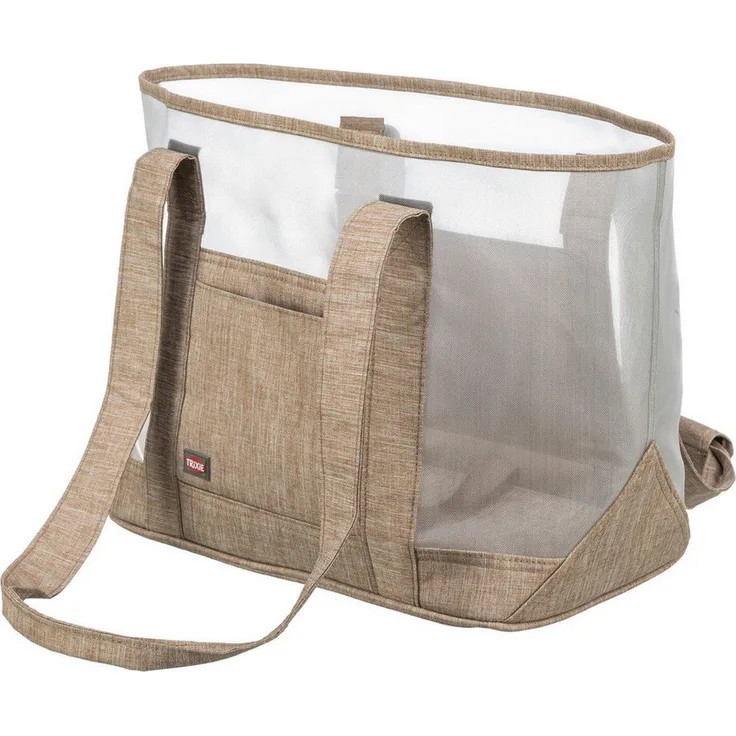 TRIXIE Hunde-Tasche Mary, Tiertransporttasche aus Polyester mit Mesh-Material, sand, für Hunde bis 6 kg