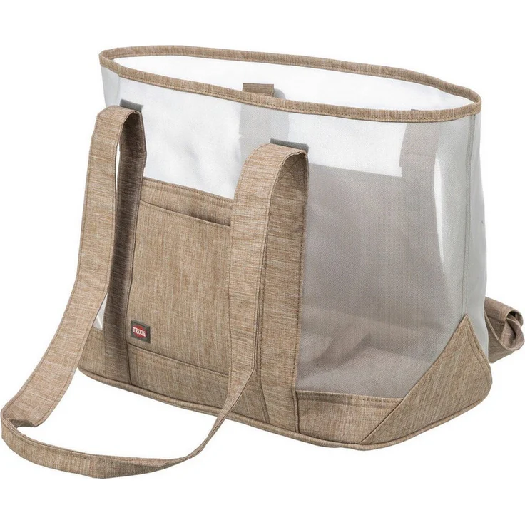 TRIXIE Hunde-Tasche Mary, Tiertransporttasche aus Polyester mit Mesh-Material, sand, für Hunde bis 6 kg