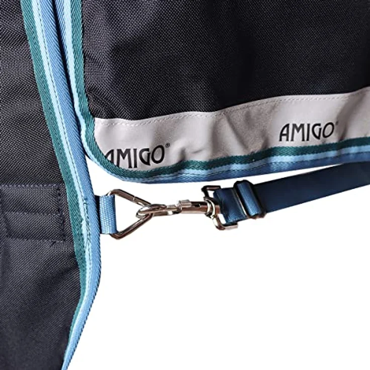 Horseware Amigo Bravo 12 Original lite 100 g, Wasserdichte Pferdedecke, Navy/Turquoise, 145 cm – Bild 4