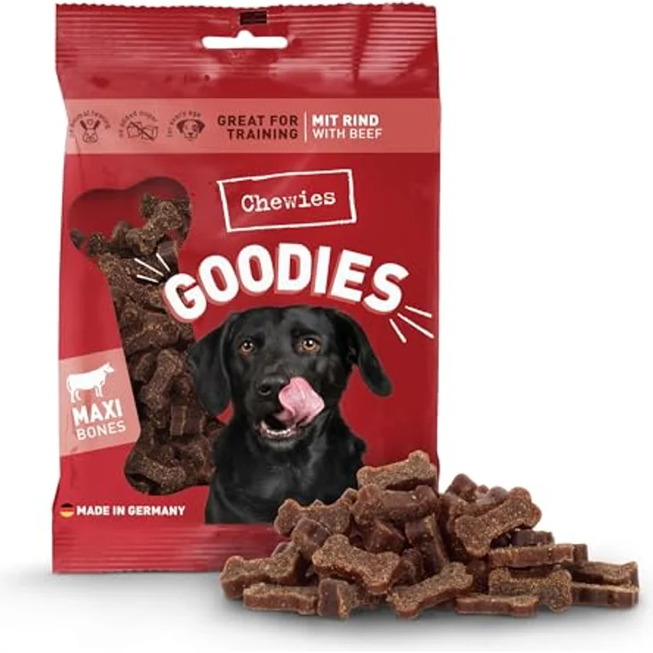 Chewies Hundeleckerli Training Maxi Rind Knöchelchen, 200 g - zuckerfreie Hundesnacks mit hohem Fleischanteil, ideal für mittelgroße und große Hunde – Bild 1