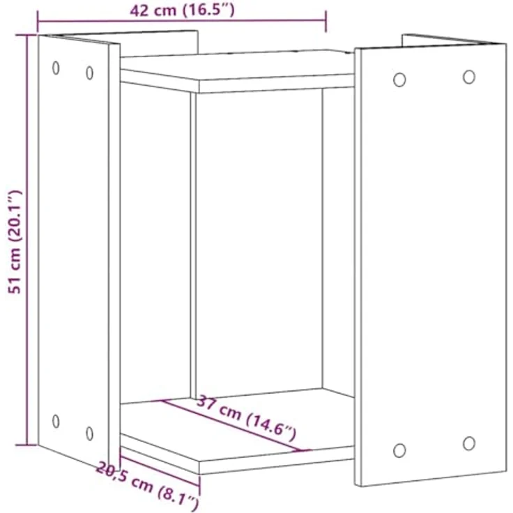 vidaXL Katzentoilette, Katzenklo Sonoma Eiche 42x42x51 cm Holzwerkstoff in Sonoma-Eiche, Platzsparendes Design, Vielseitig einsetzbar – Bild 4