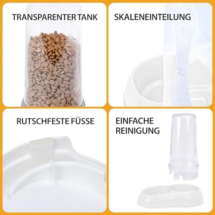 Ferplast AZIMUT 600 Futter- oder Wasserspender, 0,6 Liter für Hunde und Katzen, rutschfester Boden, Hygienisch, Weiß – Bild 3