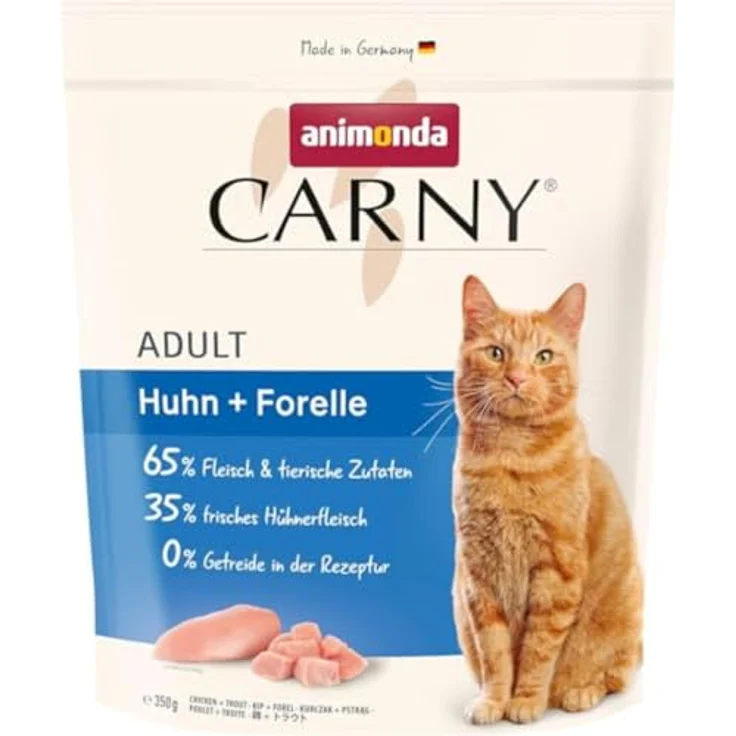 Animonda Carny Trockenfutter Katze Adult Huhn und Forelle, knusprig, ohne Getreide, 350 g – Bild 1