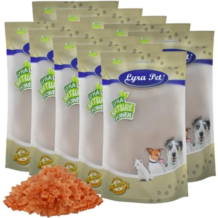Lyra Pet® Hühnerbruststreifen, 10 kg, fettarmer Kausnack für Hunde, ideal für Welpen und Senioren, wiederverschließbarer Beutel – Bild 1
